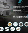 Power Landing Gear Repair Kit For 5th Wheel RV Follow Leg Replacement, package features and components displayed