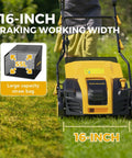 Electric Lawn Dethatcher And Scarifier 16 Inch Wide, 15 Amp Corded Power Rake And Aerator With 13.2 Gallon Collection Bag