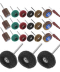 Double Layer Flap Buffing Wheels Set for Drill Sander Attachment, Boss-Grade Steel Abrasive Flap Wheels 50 Pieces