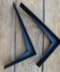 Built Different Heavy Duty Shelf Brackets, 5mm Thick Black Iron Industrial Wall Mounts For Farmhouse Vibe, L shape supports.