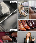 Self Adhesive Leather Repair Patch 8x11 Inch For Couches Car Seats Sofas And Jackets Scratch And Holes Repair Tape For Vinyl Upholstery DIY Furniture Repair Easy Peel And Stick Black shown on different surfaces.