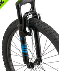 Front view of the Status 24 Inch Kids Mountain Bike With 21 Speeds, showing front suspension fork and knobby all-terrain tires.