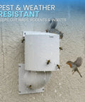 4 Inch Dryer Vent Cover With UV Resistant Shield No Fuss Outdoor Dryer Vent Seal for Home Exterior Auto Closing Weatherproof Vent Hood with birds and rain.