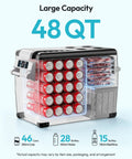 Solid Forty Eight Quart 12 Volt Compressor Portable Fridge And Freezer For Your Ride, featuring 48QT capacity for drinks and food.