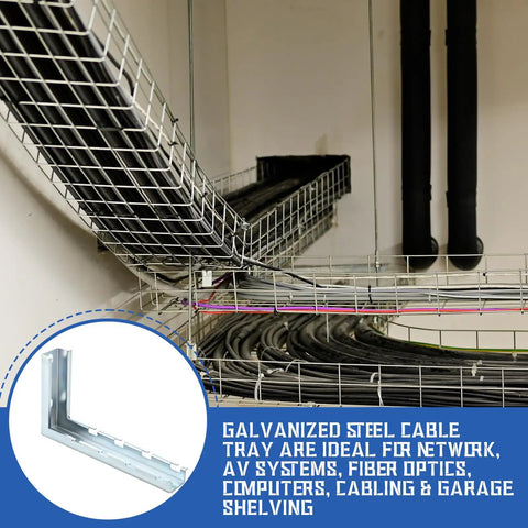 Heavy Duty 4 Pack L Brackets For Wire Mesh Cable Tray Wall Mount Zinc Plated Steel Rack Hardware Rock Solid Hold Dead Simple Cable Management No Hassle Setup Tight Fit