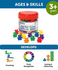 102 Bear Counters For Kids, Toddler Math Toys, Counting Manipulatives For Preschool And Pre K, Teddy Bear Counters Set With Colorful Bears