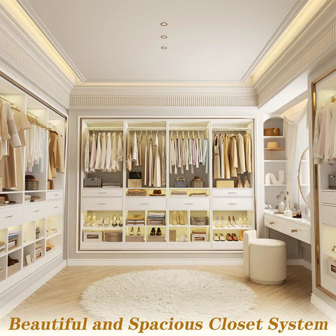 Extra Large Modular Closet System With Six Rock Solid Drawers And Versatile Hanging Rods Adjustable Shoe Rack Plus Cube Storage No Sweat Setup Big Time Organization White Wardrobe Tower For Home