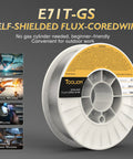 Flux Core Gasless MIG Wire E71T GS 0.035 Inch Self Shielded Carbon Steel Welding Wire 10 Pound Spool display