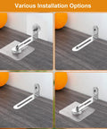 Various installation options for No Drill Furniture Wall Anchors Set, 10 Pairs Anti Tip Straps For Baby Proofing, Easy Peel And Stick
