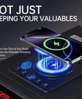 Biometric Gun Safe With Wireless Charging, 3 Quick Access Fingerprint Money Boxes, Compact Bedside Drawer Safe With 24 7 Digital Clock