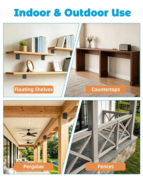 Solid As A Rock Heavy Duty L Bracket 4X4 Corner Braces For Wood Deck And Pergola Posts used in floating shelves and fences.