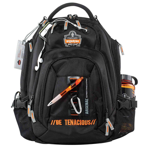 Tough 1200D Ballistic Polyester Laptop Backpack With Water Resistant Backing Fits 14 Inch Laptops Four Main Compartments Padded Sleeve For Laptop Or Tablet Crush Proof Eyewear Top Side Bottle Pockets Everyday Carry