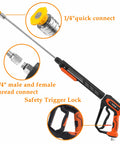 Beast Mode 5000 PSI Pressure Washer Gun Kit with Replacement Wand Extension, 5 Nozzle Tips, M22 Fitting, 1/4 Inch Quick Connect Female