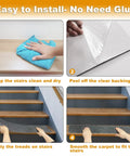 Non Slip Stair Treads Carpet 8x30 Inches Pack Of 15 Peel And Stick Self Adhesive Step Mats installation steps
