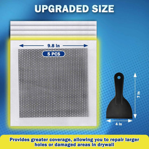 Large 10 By 10 Inch Drywall Patch Kit Self Adhesive Fiberglass Wall Patch For Quick Repair Of Damaged Drywall And Ceiling Holes