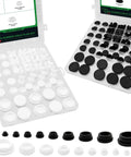 Cool 280 Piece Black And White Silicone Rubber Plug Kit With Snap Locking Design For Round Holes In Pipes Furniture Kitchen And Bathroom To Hide Gaps Fast, assorted sizes in case