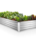 Galvanized Raised Garden Bed 6 Feet By 3 Feet By 1 Foot Outdoor Planter For Vegetables, Flowers, And Herbs, Large Silver Metal Garden Box With Patented Tool Free Design