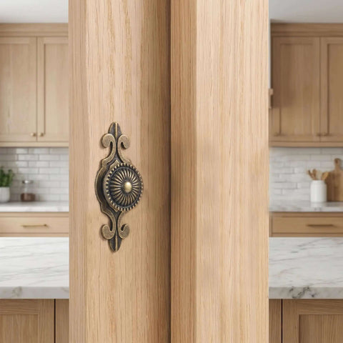 Vintage Bronze Cabinet Knobs With Backplates 5 Pack For Dresser Cupboard Wardrobe Mushroom Drawer Pulls Decorative Zinc Alloy Hardware Easy Install Dual Screw Sizes on wooden cabinet