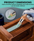 Super Slick Three Piece Chalk Wax Paint Brush Set For Furniture Makeovers using a brush with hog hair bristles on wood.