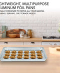 Aluminum Foil Trays 15 Pack Disposable Bakeware 16 Inch By 11 Inch Nonstick Reusable Cookie Sheets For Catering, Takeout