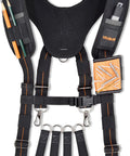 Front view of the All Day Comfort 2.5 Inch Tool Belt Suspenders Set For Men Featuring EVA Padding And Breathable Neoprene Lining Six Piece Set