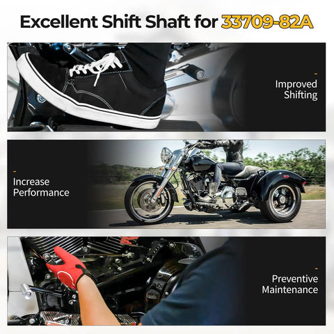 Harley Davidson Shifter Shaft 33709-82A Replacement For Electra Glide Road King Road Glide Street Glide Tour Glide And Tri Glide 1983 To 2016 Premium 40Cr Steel Heavy Duty Construction on Harley touring bike