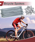 38 Piece 12G Bicycle Spokes Set 135mm Carbon Steel Galvanized Silver Tone Wheel Spokes For Road And Mountain Bikes Replacement Kit
