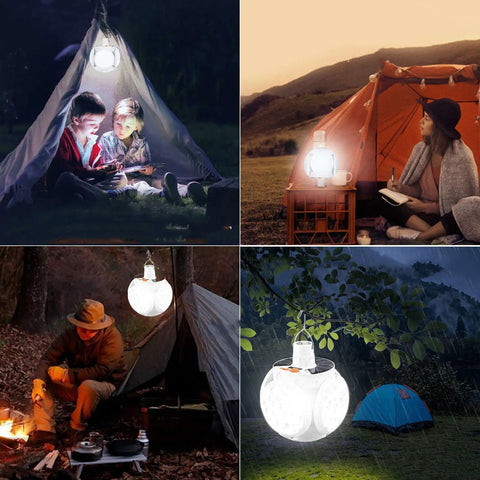 Solar Camping Lantern With Remote And USB Tent Light For Emergencies On The Go used in various outdoor camping setups