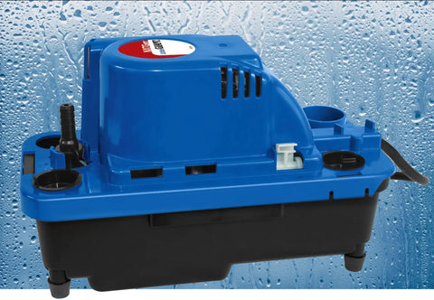 High Efficiency Condensate Removal Pump For HVAC And Dehumidifiers 84 GPH 115 Volt One Thirtieth Horsepower Blue Device