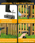Assembly instructions for Two Pack Heavy Duty Fence Post Repair Kit Quick Fix For Broken Or Leaning Wooden Fences No Fuss Install