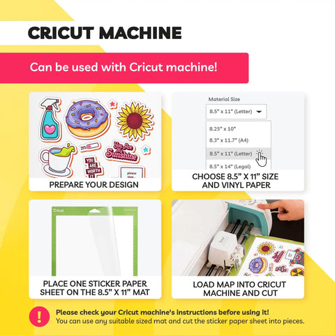 Ultra Clear Sticker Paper For Inkjet Printers 20 Sheets Transparent Glossy Printable Vinyl 8.5 By 11 instructions with Cricut use.