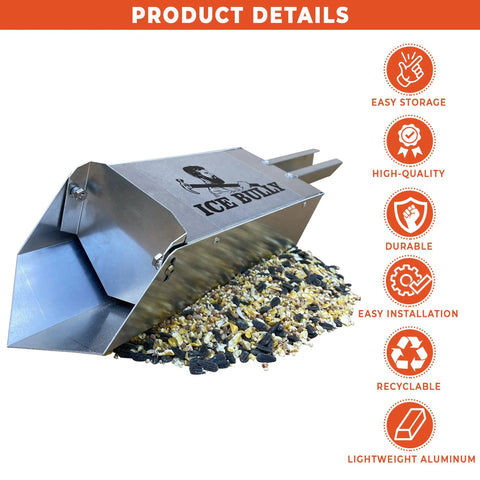 Hardworking Handheld Spreader For Salt Sand Fertilizer Seed And Feed Multi Use Scoop Shaker made of lightweight aluminum