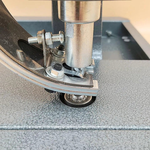 Game Changing Semi Auto Eyelet Press For Tough Canvas And Banners That Quickly Swaps 10 Mm Grommets With Zero Sweat And Handles Massive Daily Loads Like A Champ For Any Local Maker Shop, close-up of the grommet punching mechanism.