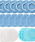Premium Quality Microfiber Orbital Buffer Pads For Car Polisher Bonnet Cover 20 Pack Blue Hella Soft Pad Sleeves For Auto Detailing and waxing.