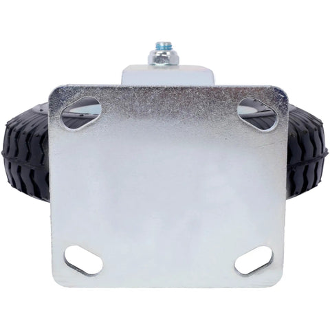 8 Inch Pneumatic Caster Wheel With Rigid Plate Mount, Beefy Steel Hub And Ball Bearings, Five Eighths Inch Bore, front view