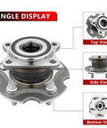 Angle display of Rear Wheel Hub Bearing Assembly For 2006-2019 Toyota RAV4 And Lexus NX 4WD, top, side, and bottom views showcased.