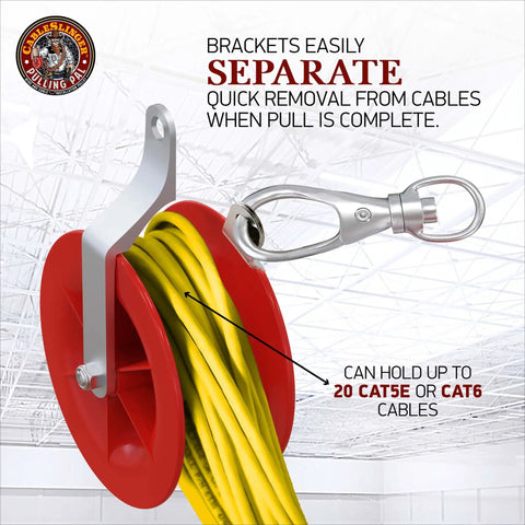 Pro Grade Low Voltage Cable Pulley For Long Runs And 90 Degree Bends Cat5e And Cat6 Coax Fire Alarm Access Control And Audio Cables Safe Wire Pulling Durable ABS Roller