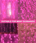 Pink Curtain Lights With 8 Modes LED String Lights For Bedroom Decor Window and Wall Party Vibe Garden Ambience Ideal For Teen