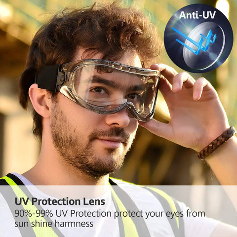 Over Glasses Safety Goggles For Men And Women Anti Fog And Anti Scratch HD Lens ANSI Z87 And EN166 Approved Eye Protection
