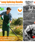 Heavy Duty 52 Inch 2 In 1 Hoe And Cultivator Rake For Weeding And Soil Loosening, user using long handle for gardening