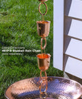 Large Copper Rain Chain Basin 16.5 Inch Diameter 4 Inch High Handmade 20 Gauge Pure Copper With Patina Finish outdoors