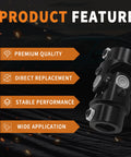 Three Quarter Inch Double D Universal Joint For Steering Shaft Black Coated 35 Degree Bend Total Length 3.25 Inches 83mm 40Cr Alloy Steel
