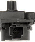 Close-up view of Position Specific Direct Replacement HVAC Blend Door Actuator, black plastic housing, for cabin climate restoration.