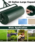 Beast Of A Lawn Roller For Yard And Garden Push Or Tow Behind 30 Gallon Water Sand Filled Sod Roller Drum featuring detachable handle