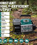 Heavy Duty 12V Rv Air Compressor And Tire Inflator With Auto Shut Off Rapid Digital Display preset on forest floor for outdoor use.