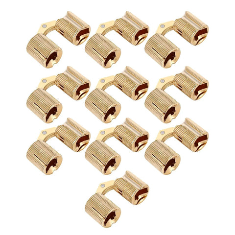 10 Pack 12mm Brass Hidden Cylindrical Hinges for Jewelry Boxes Polished Brass Concealed Install 180 Degree Opening hardware