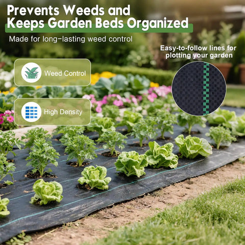 Heavy Duty Weed Barrier Fabric 3x50 Ft Breathable 3.2 Oz Woven Polypropylene Garden Bed Cover Landscaping Mat Built To Last Weed Control