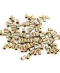 Badass Heavy Duty Zinc Coated Rivet Nut Kit Including One Hundred Assorted Sizes For Quick Automotive Repairs And Tough Metalworking Diy Hardware Projects, assorted zinc rivet nuts on white background.