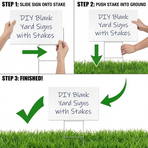 10 Pack 18x24 Heavy Duty Corrugated Plastic Yard Signs With Sturdy H Stakes step-by-step installation guide