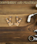Bronze Hidden Pivot Door Hinges 2 Pack Heavy Duty Hardware With Vertical Shaft For Secret Doors, shown on wooden surface